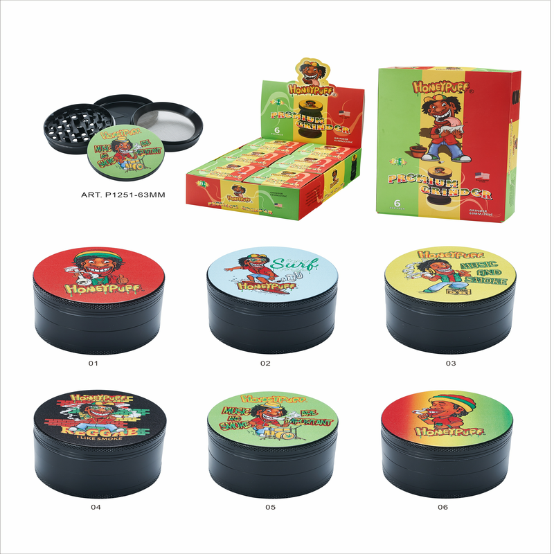 4 Parts 63mm HoneyPuff   Zinc Alloy Grinder