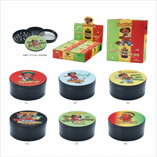 4 Parts 63mm HoneyPuff   Zinc Alloy Grinder